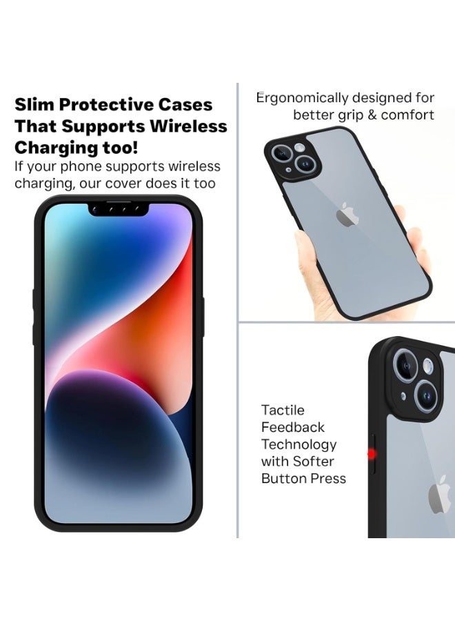 Case Cover Shockproof Hard PC Back Soft TPU Frame Anti-yellowing Slim Protective Cover Compatible with Iphone 13 (Clear) - Image 5